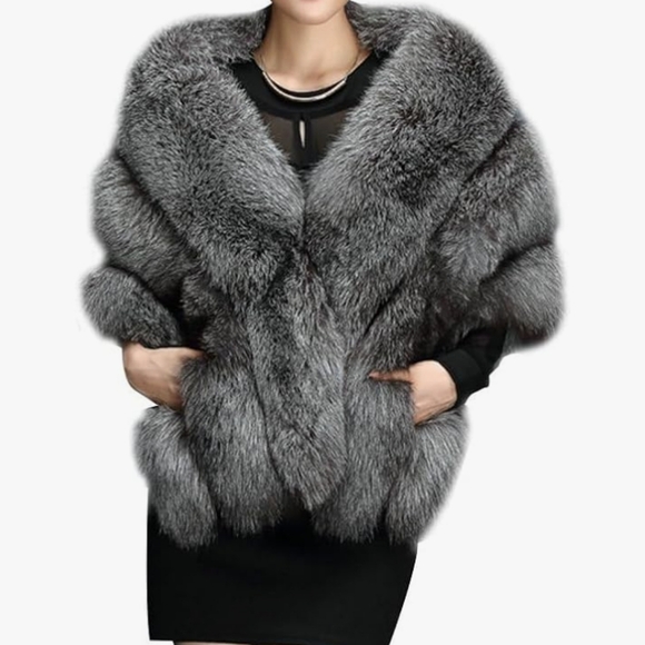 Elfjoy Jackets & Blazers - ELFJOY Luxury Faux Fur Shawl for Women